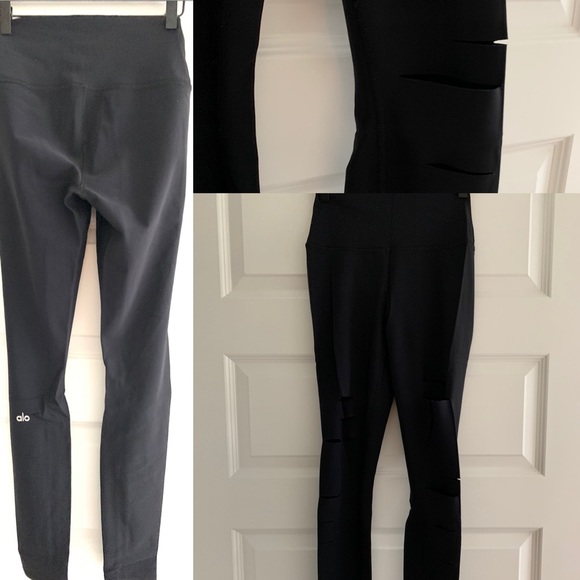 Alo High Waisted Warrior Ripped Legging - Picture 2 of 6